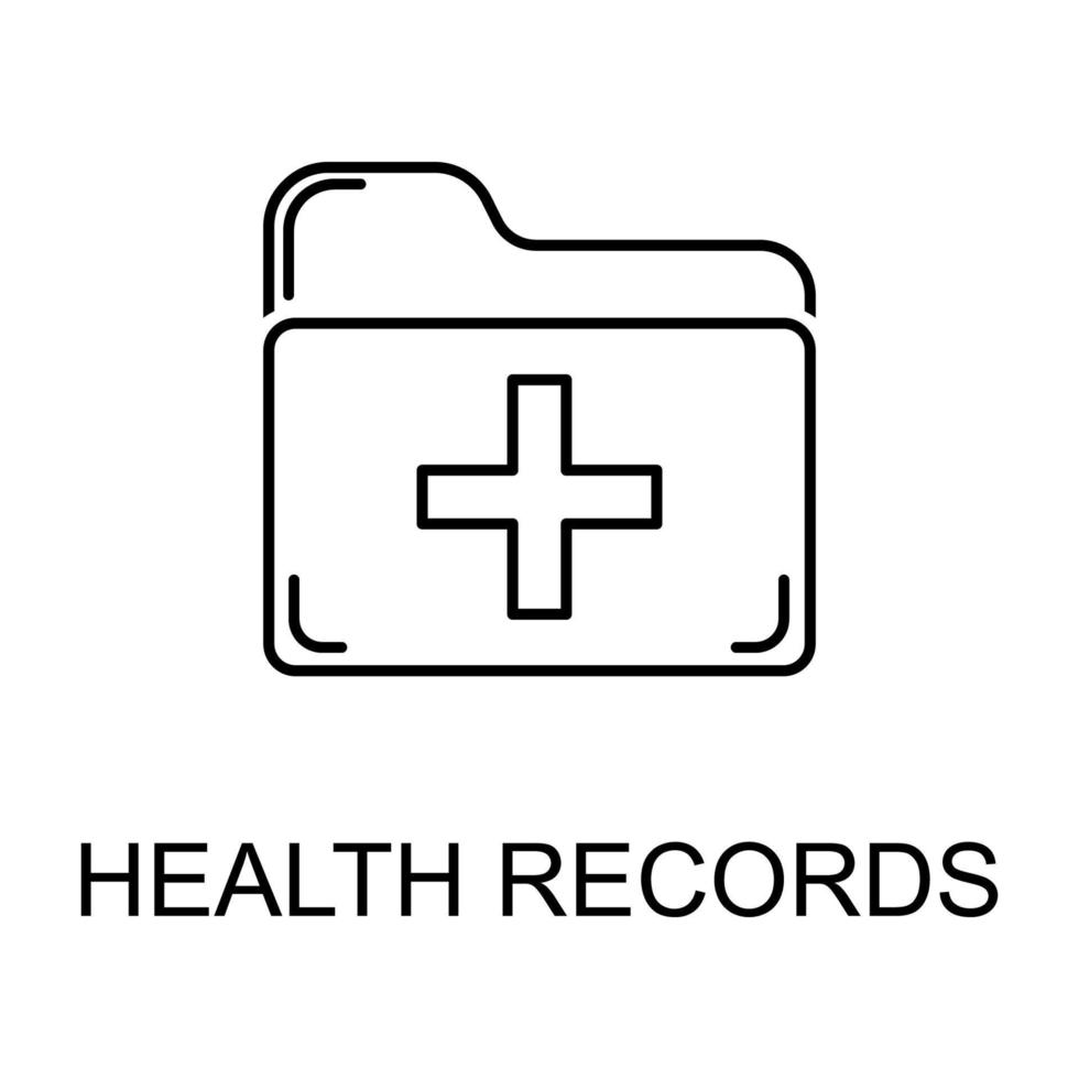 health records line vector icon