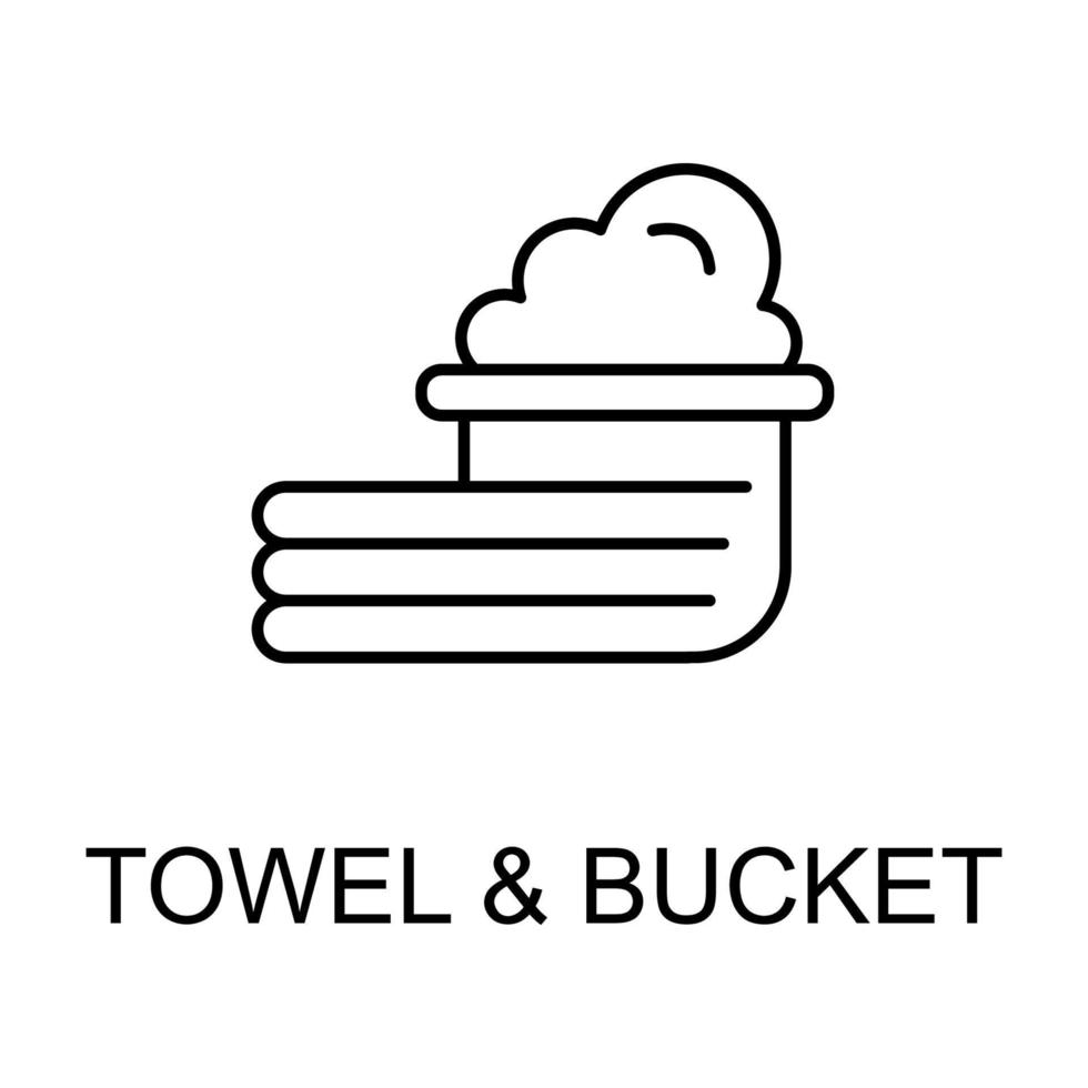 towels and bucket vector icon