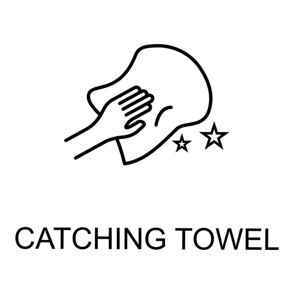 cleaning with catching towel vector icon