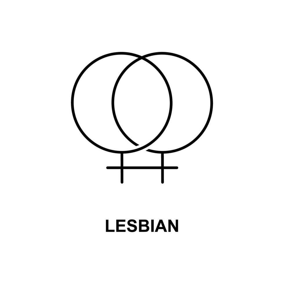 lesbian sign vector icon