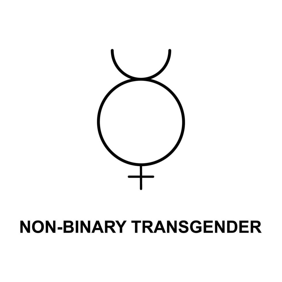 non binary transgender vector icon