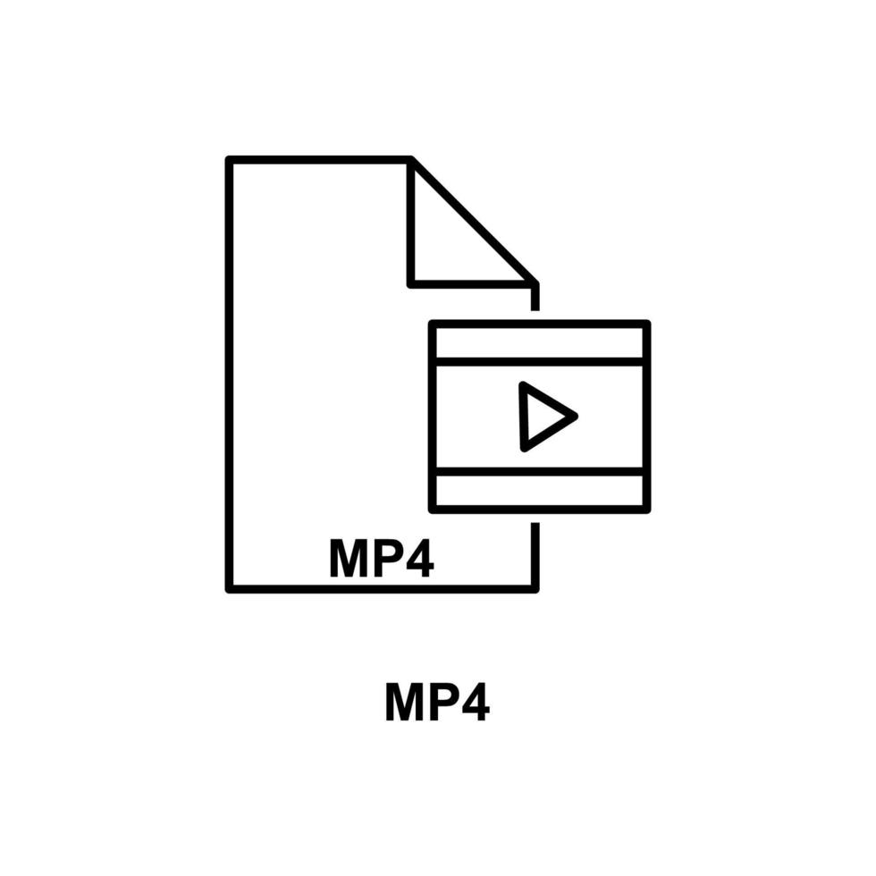 mp4 file vector icon