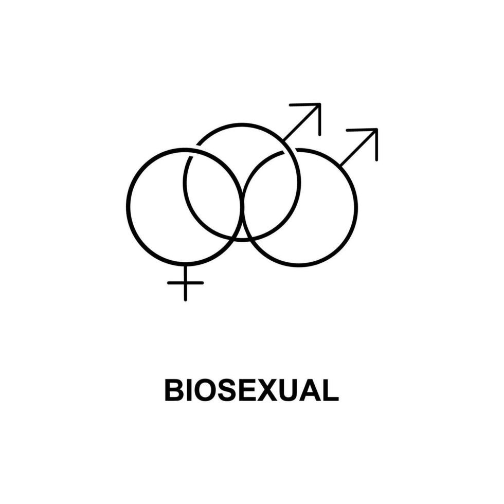 bisexual sign vector icon