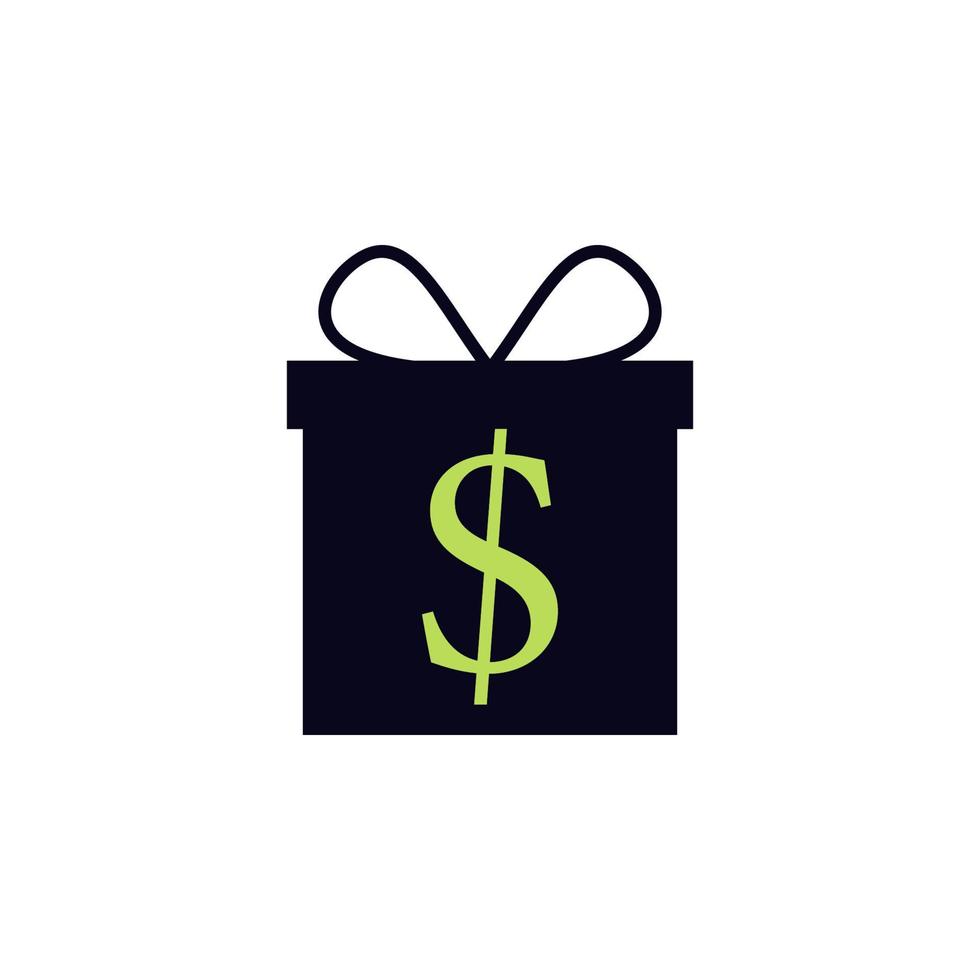 cash gift in a box vector icon