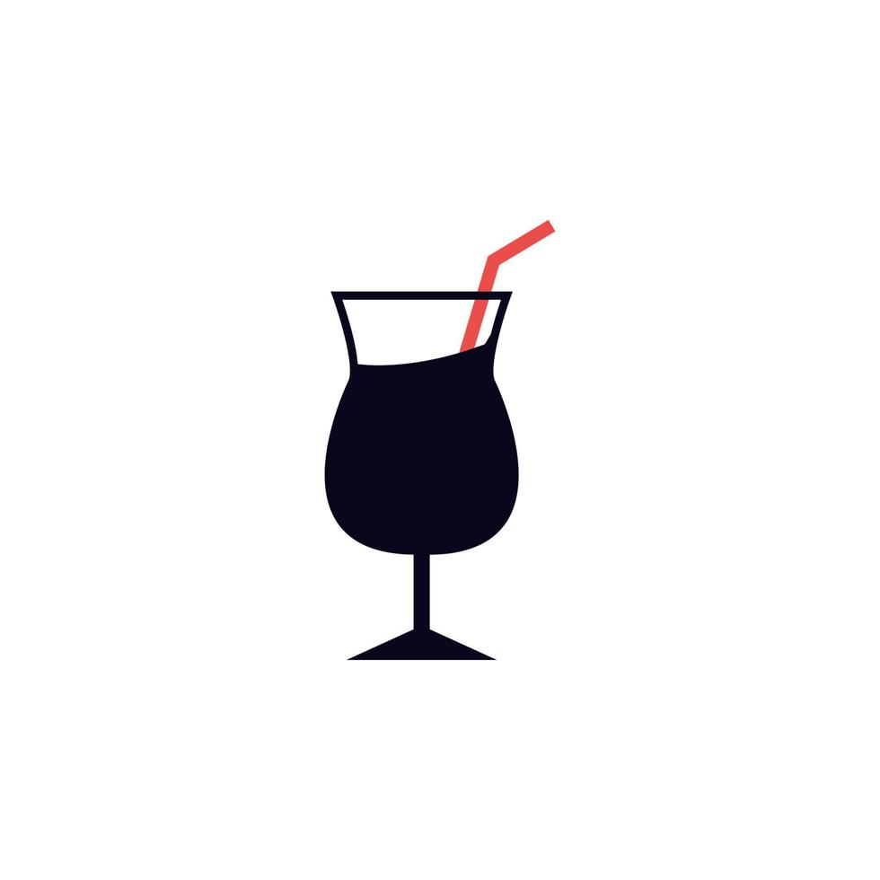 cocktail with straw vector icon