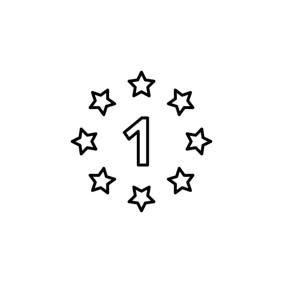one and asterisks vector icon