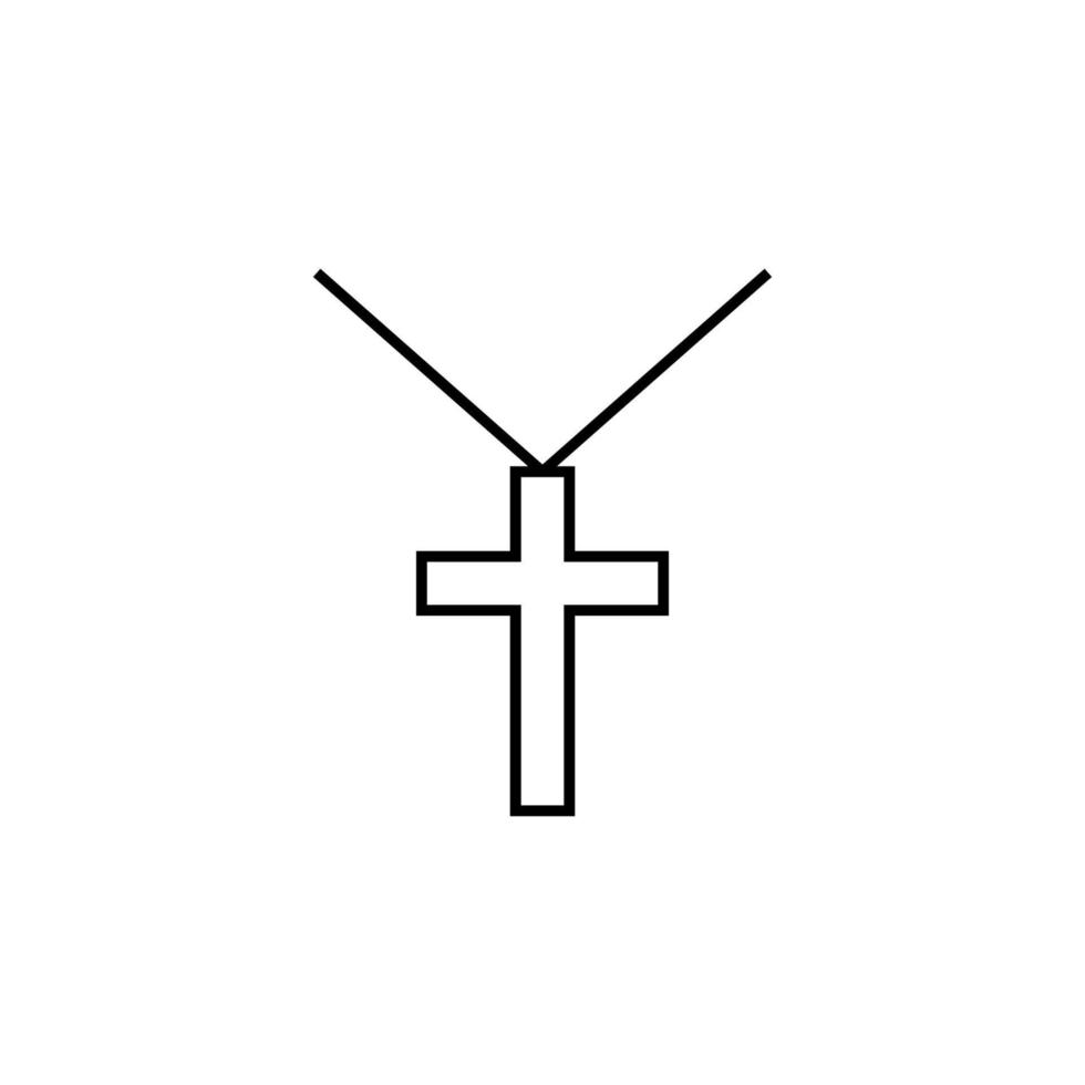 cross pendant outline vector icon