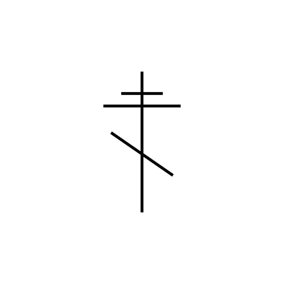 cruzar ortodoxo contorno vector icono
