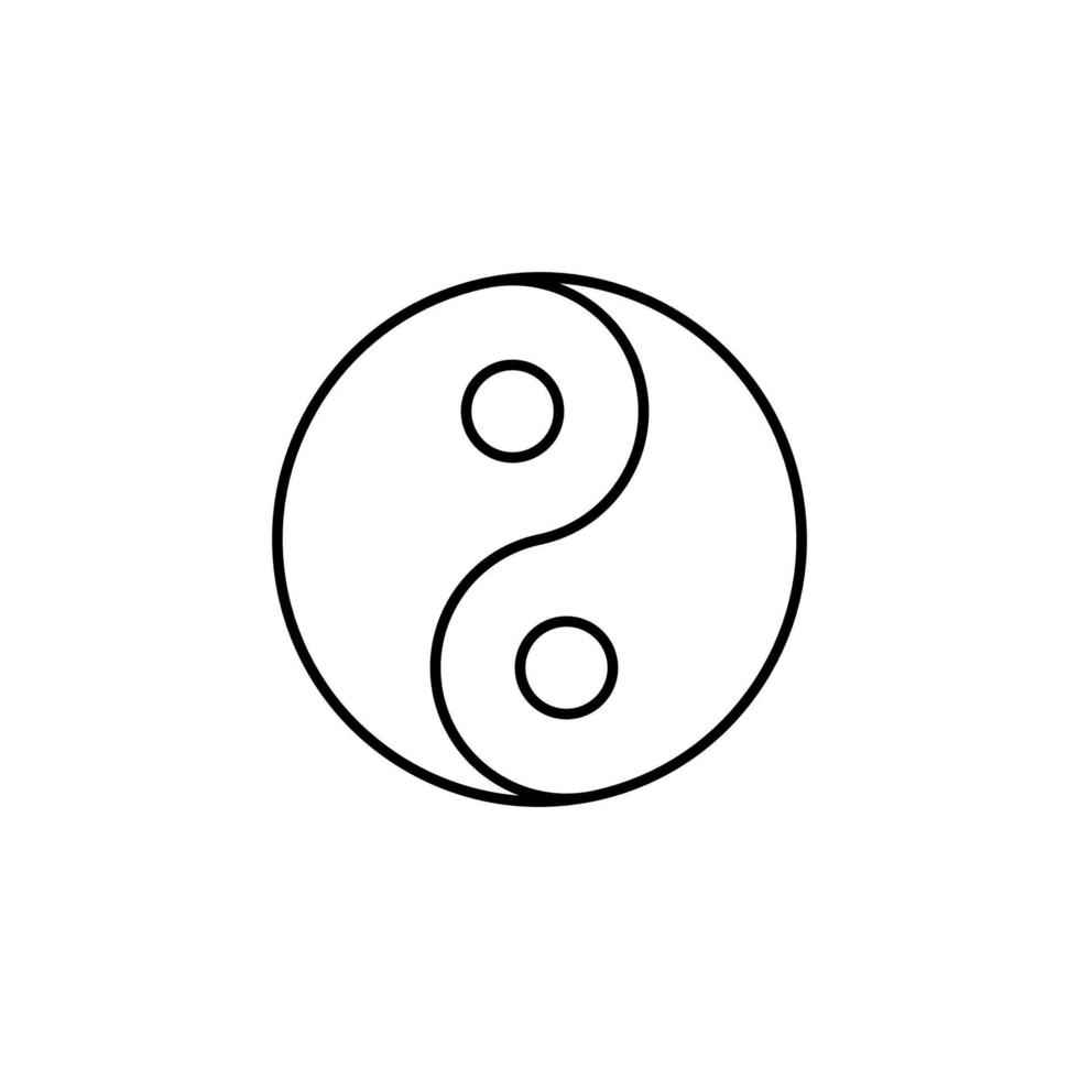 Yin Yang outline vector icon