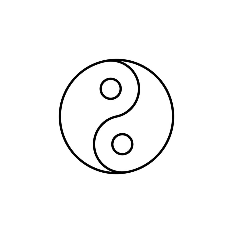 yin yang contorno vector icono