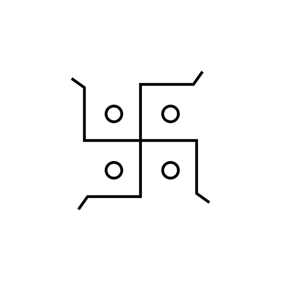 Jainism outline vector icon