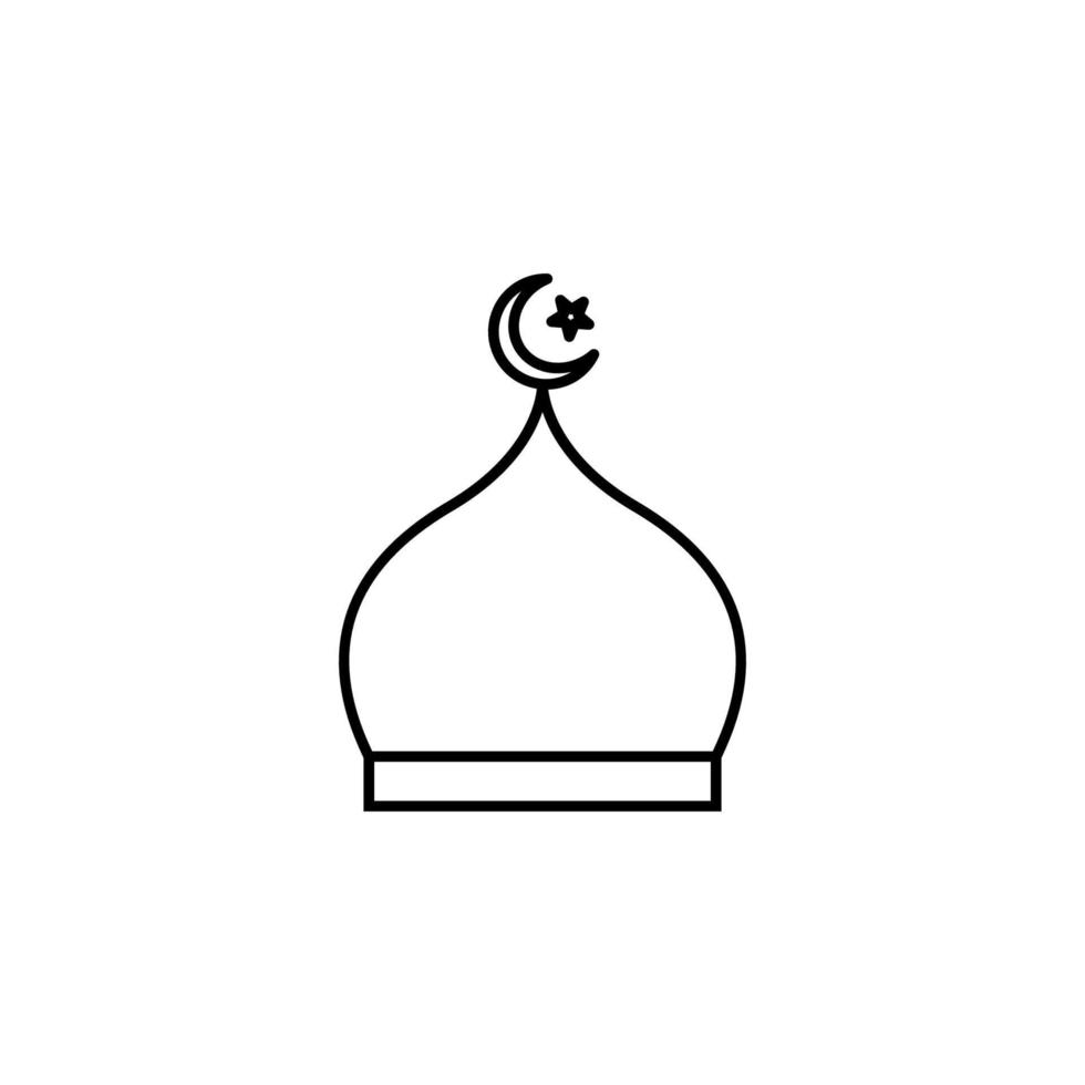 mosque dome outline vector icon
