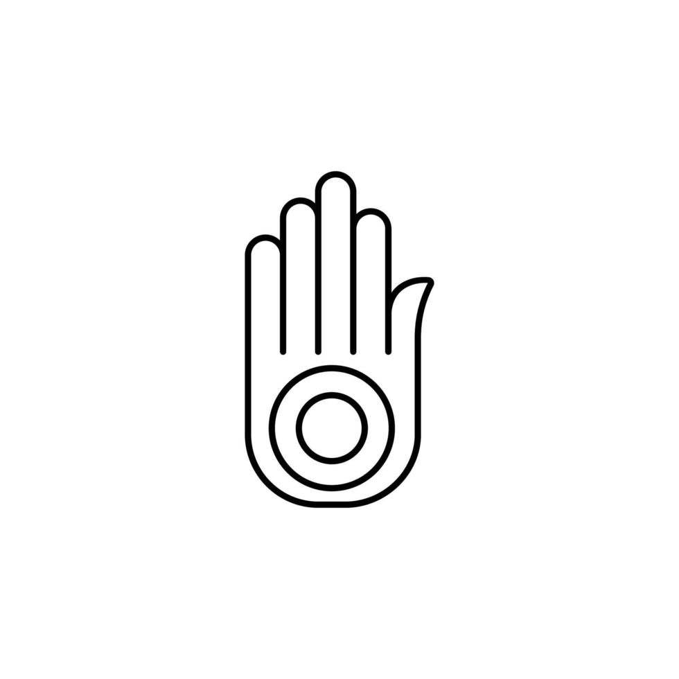 Jainism outline vector icon