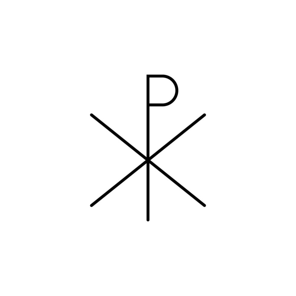 Chi rho outline vector icon