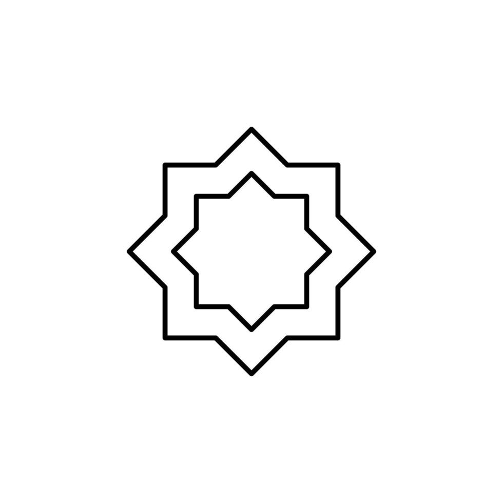 eight-pointed star outline vector icon