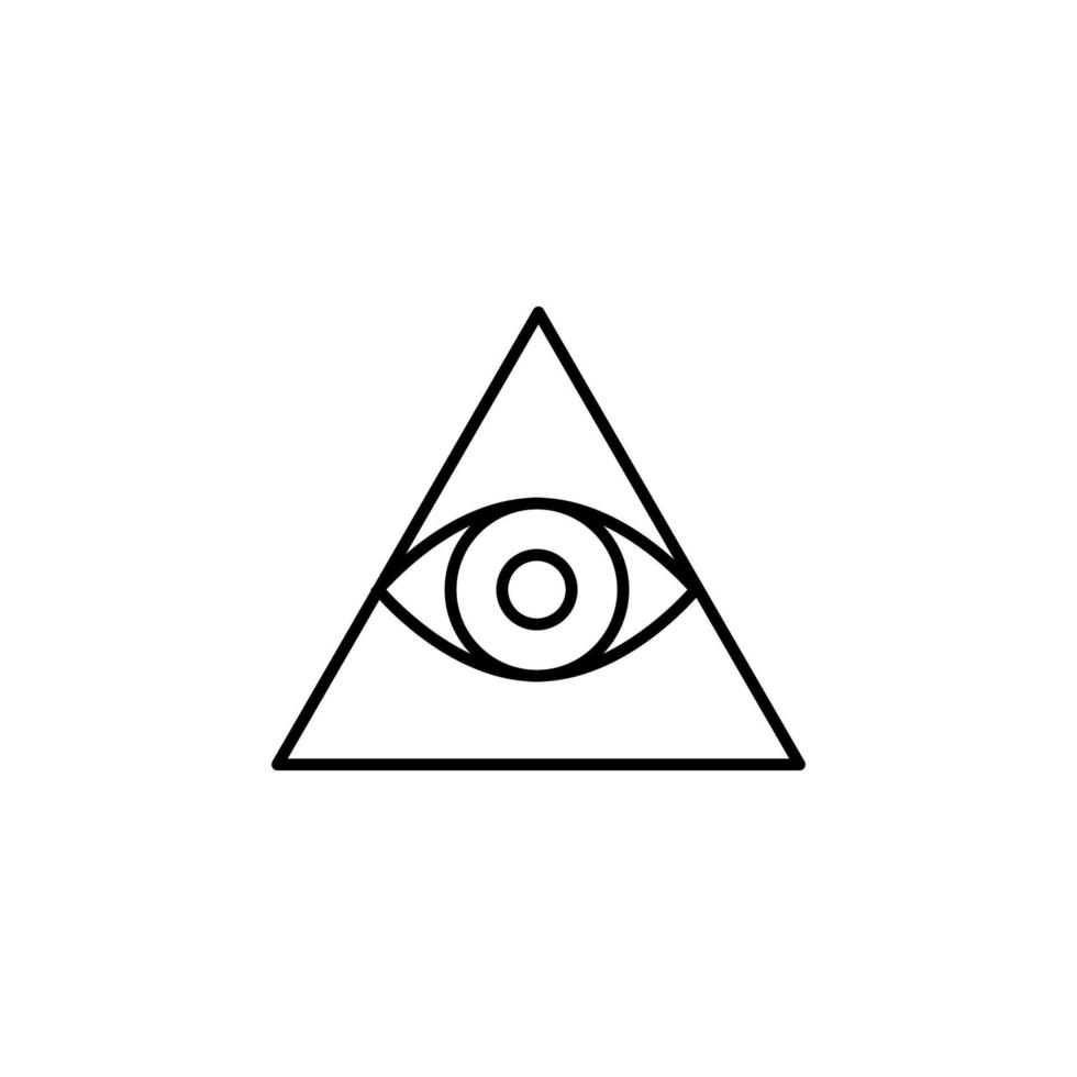 eye in the pyramid outline vector icon