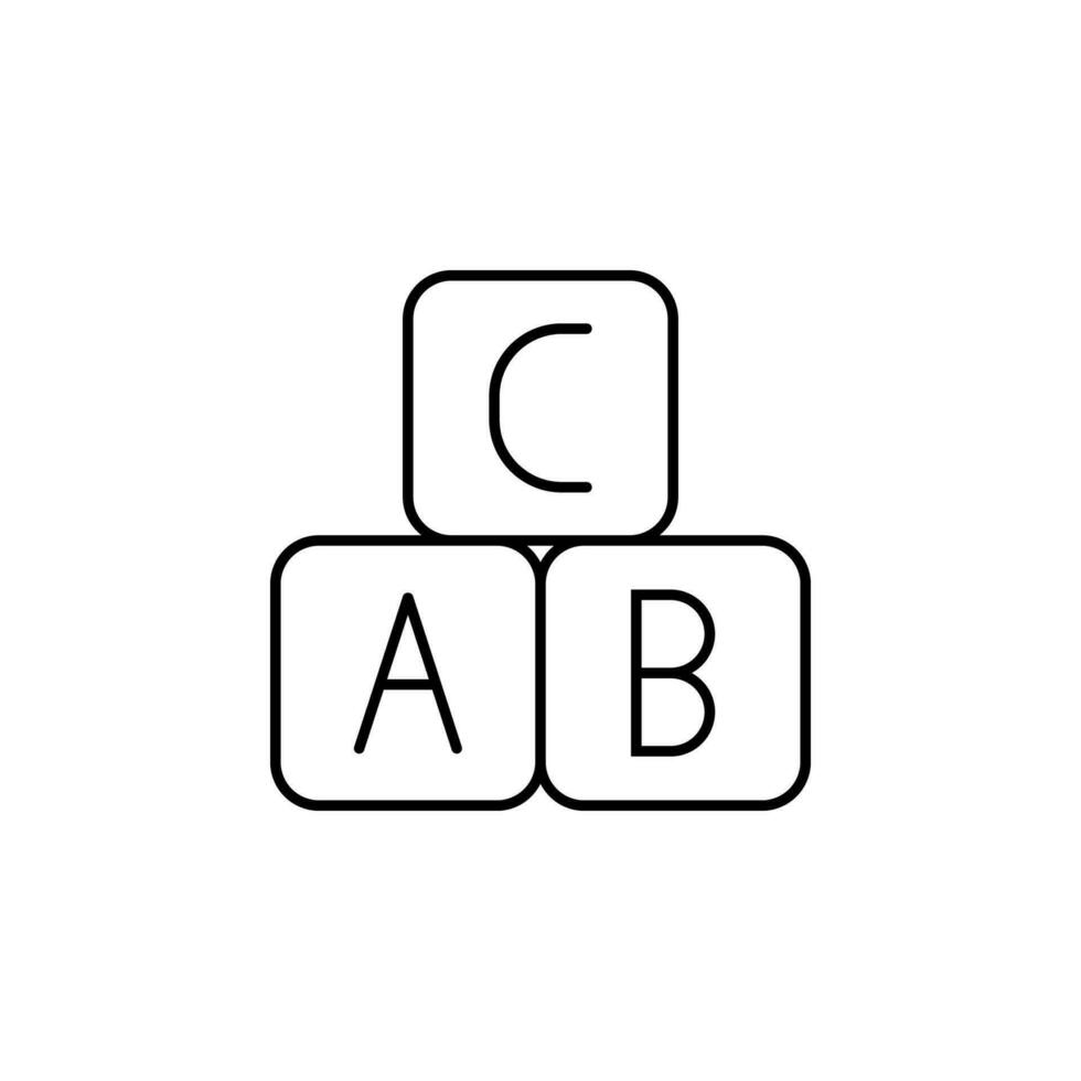 letras un si C contorno vector icono