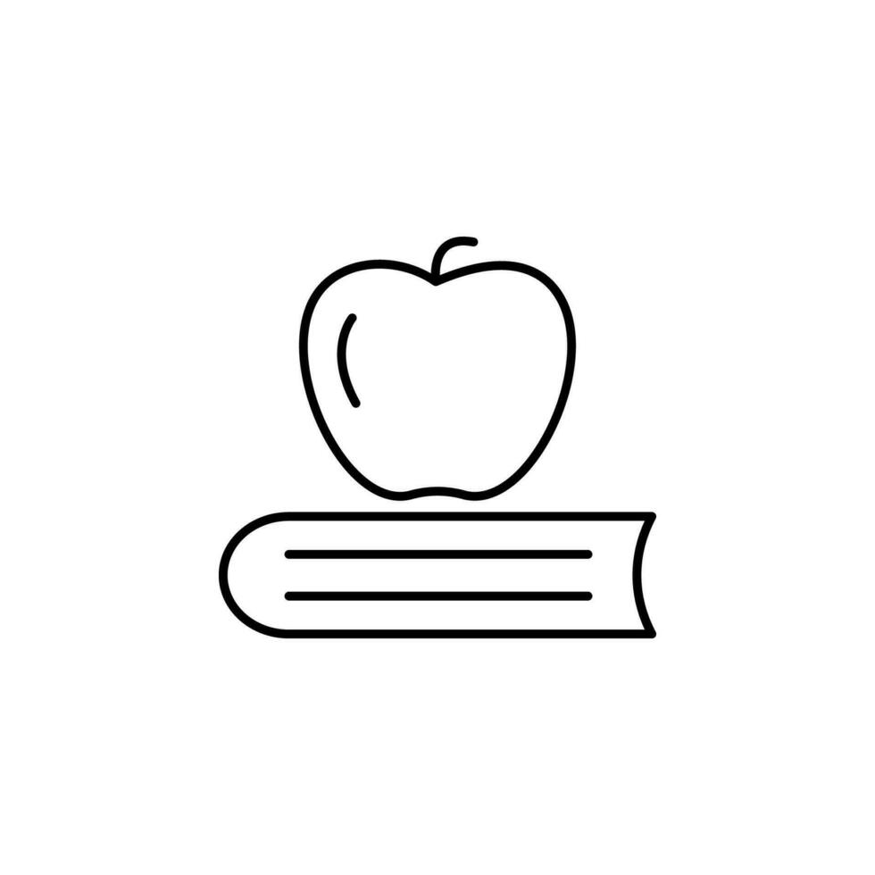 apple and book outline vector icon