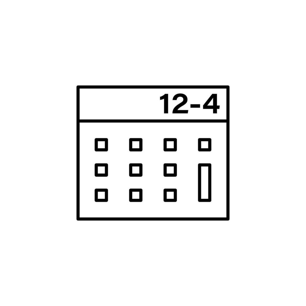 calculator outline vector icon