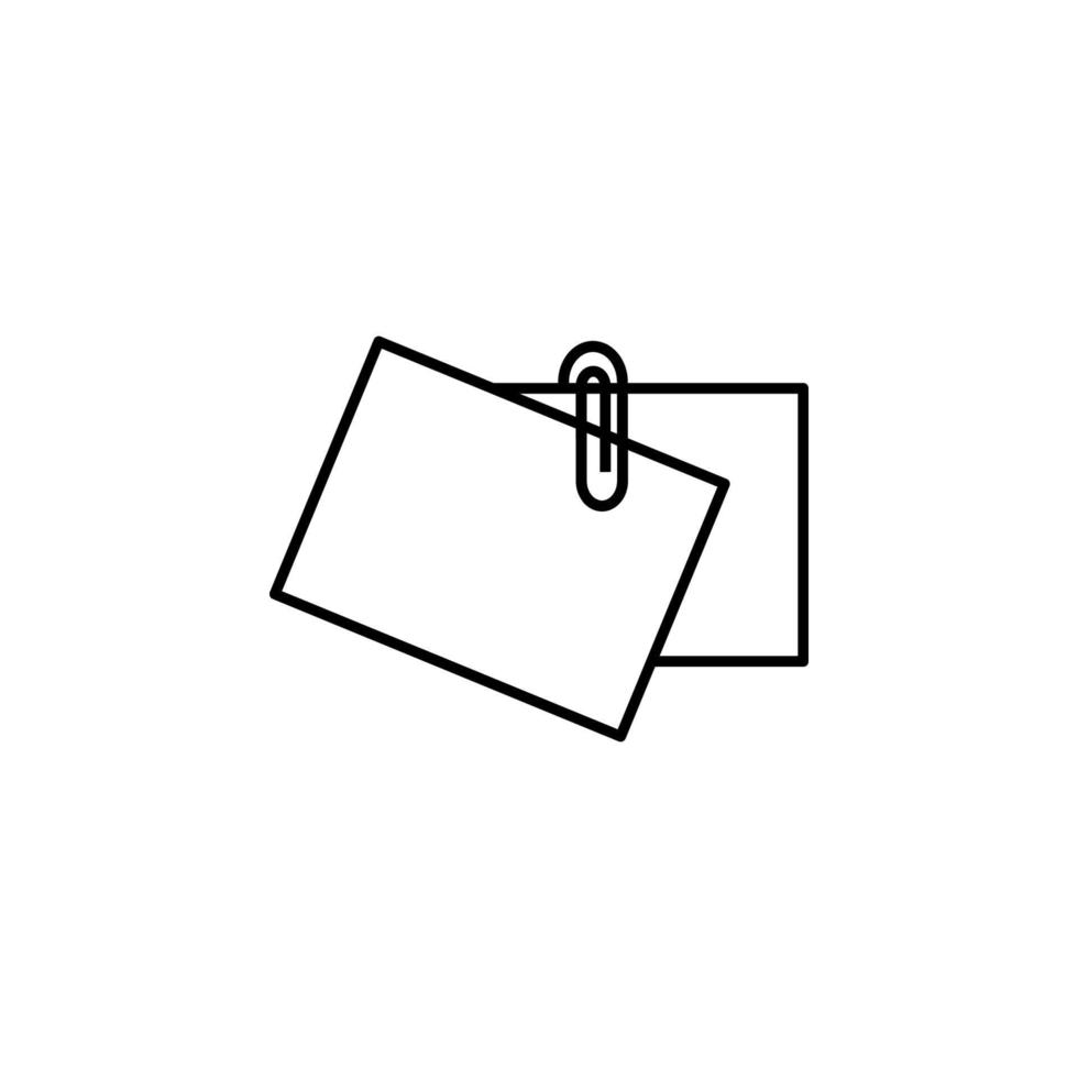 papers on a paper clip outline vector icon