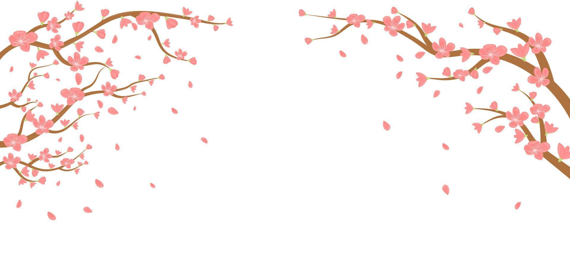 Watercolor sakura frame vector
