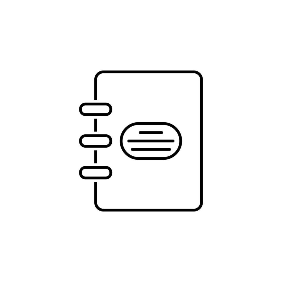 notebook outline vector icon
