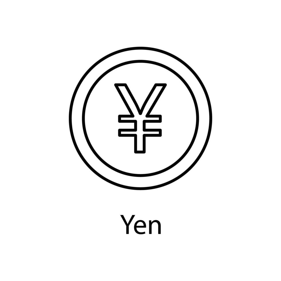 yen coin vector icon