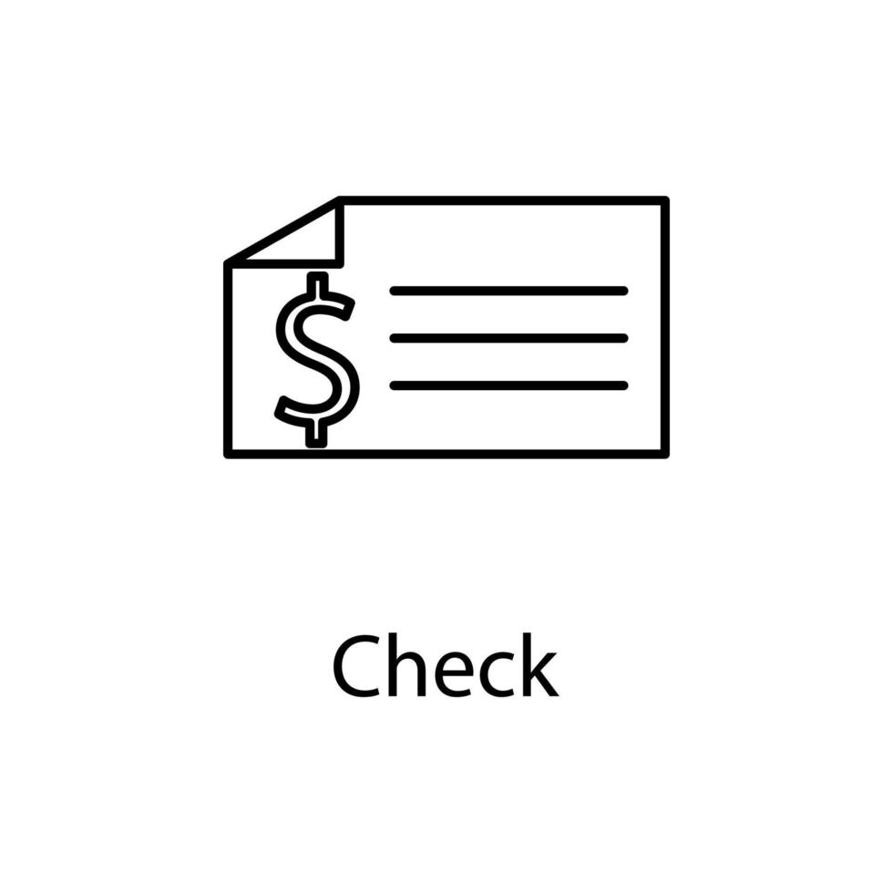 bank check vector icon