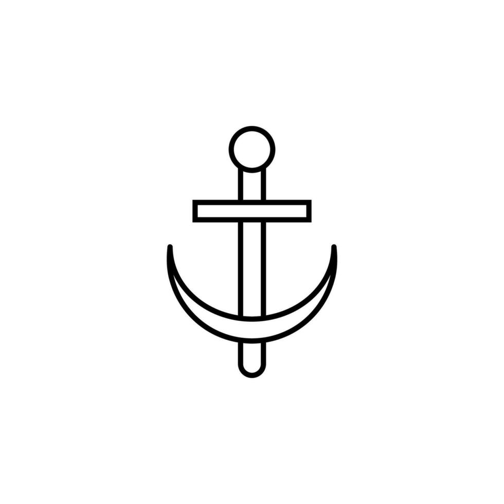 anchor outline vector icon