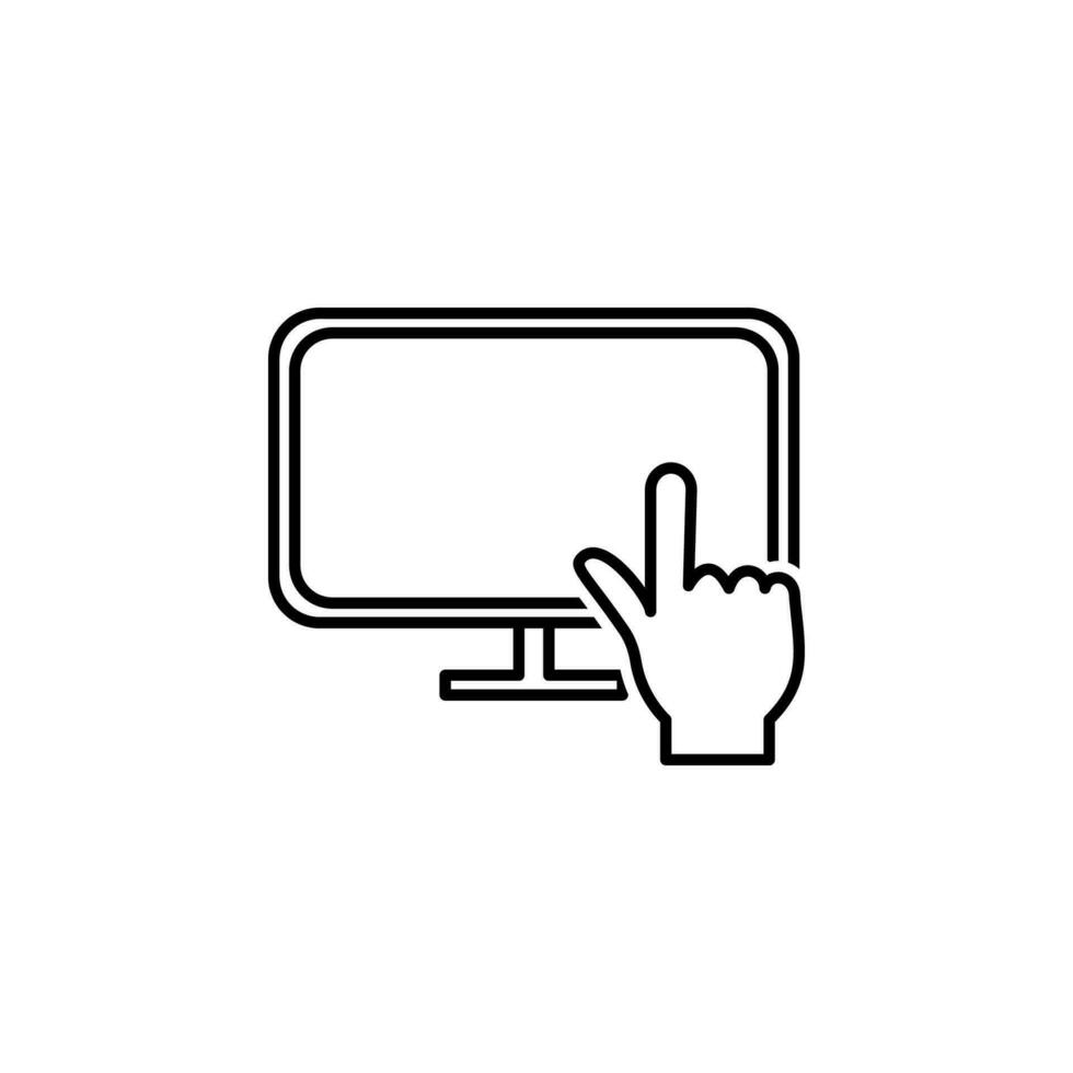 finger on the screen outline vector icon