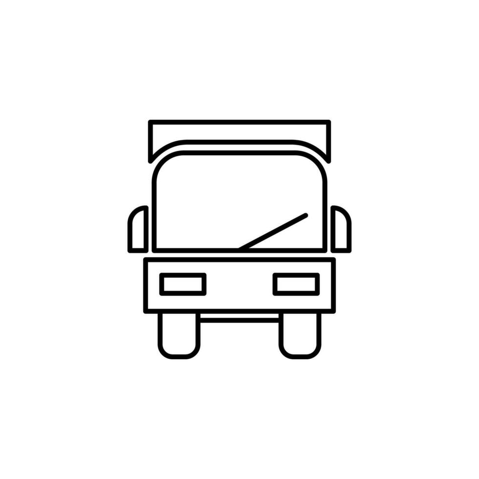 lorry from the front outline vector icon