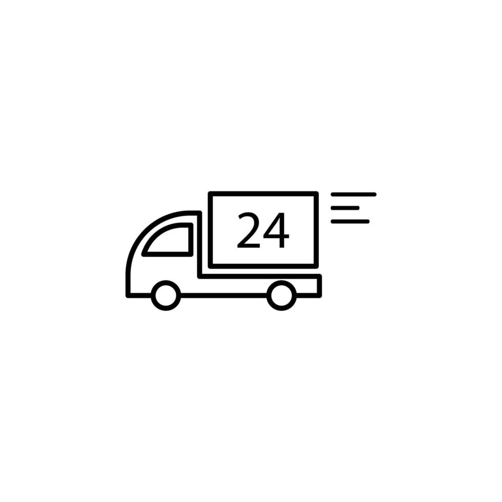 truck service 24 hours outline vector icon