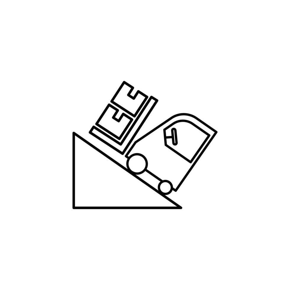 Forklift with cargo outline vector icon