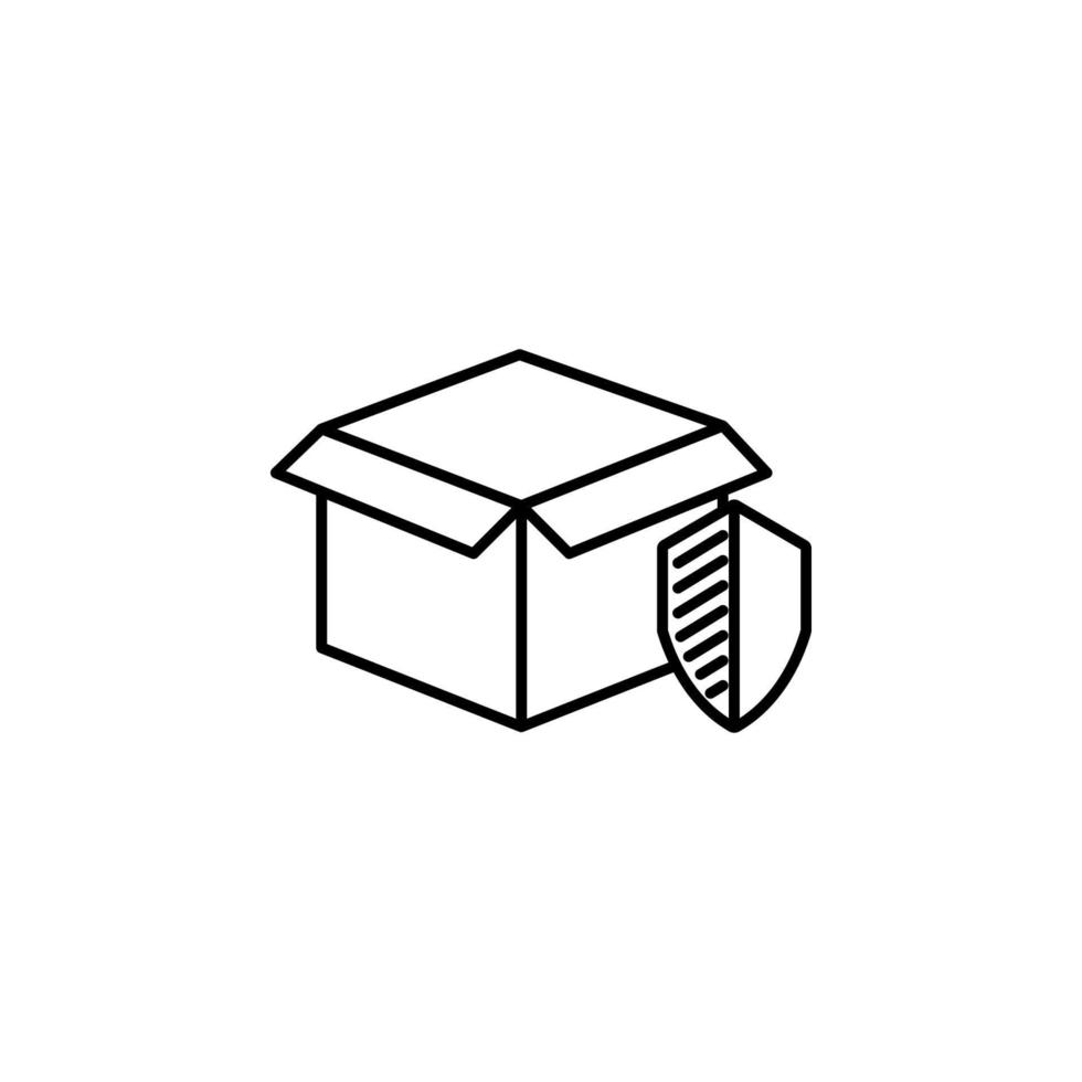 the package is protected outline vector icon