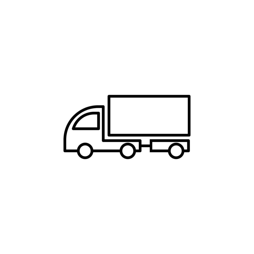 lorry with a trailer outline vector icon