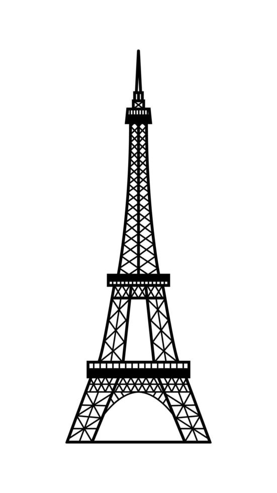 eiffel torre símbolo de París, Francia vector icono