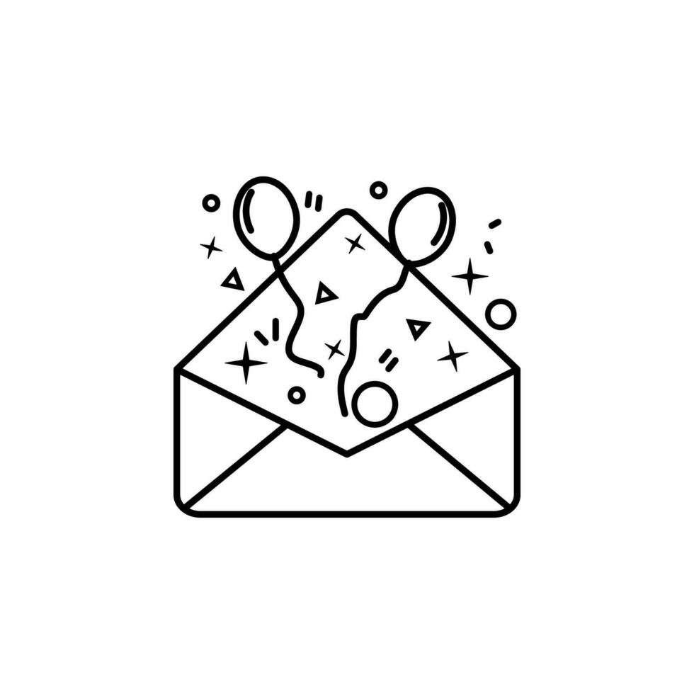 festive envelope dusk style vector icon