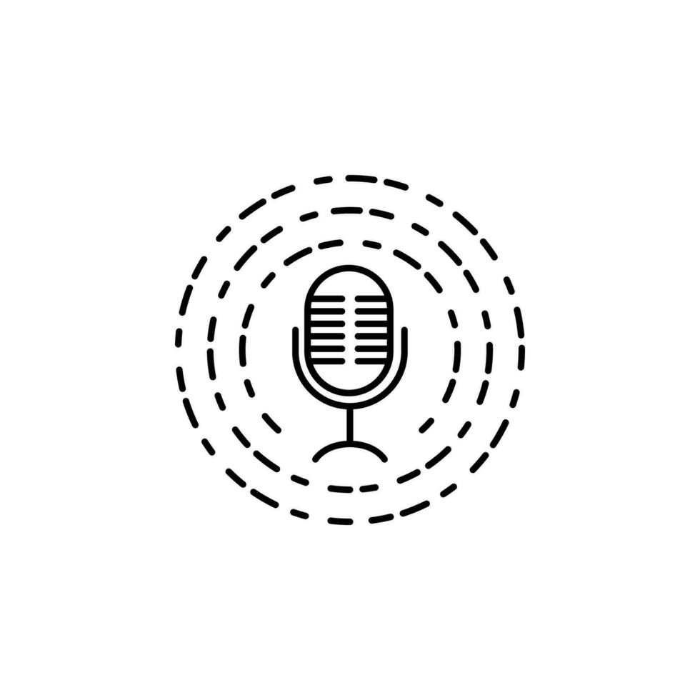 micrófono radio oscuridad estilo vector icono