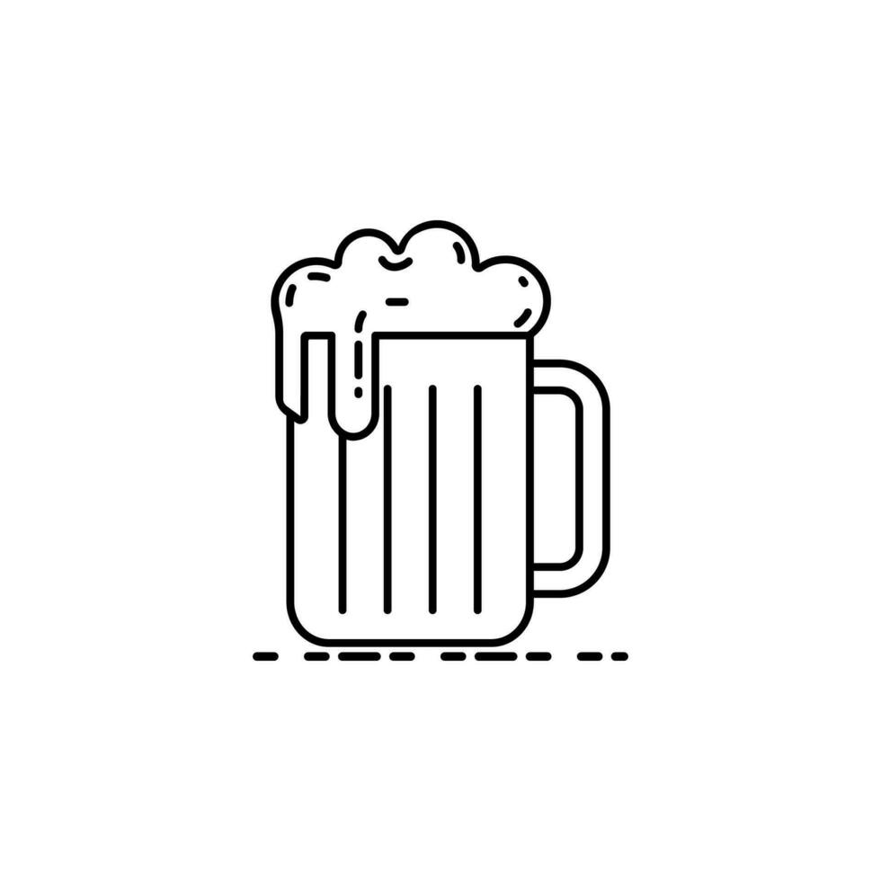 jarra de cerveza oscuridad estilo vector icono