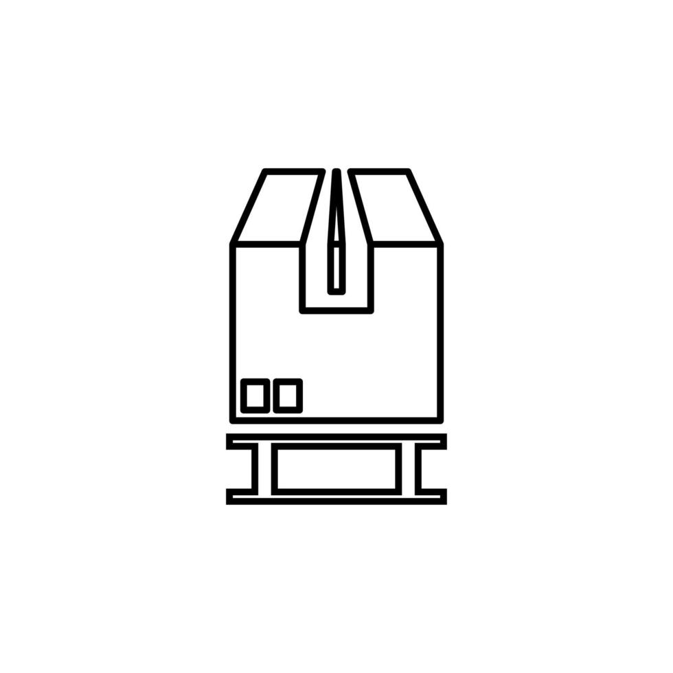parcel on flights outline vector icon
