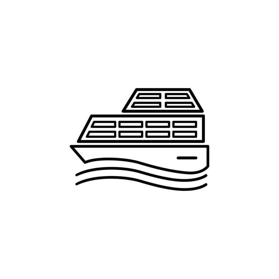 cruise ship outline vector icon