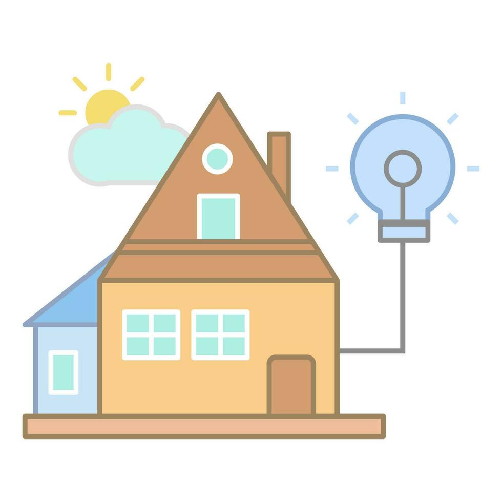 Cost for electricity in house vector icon