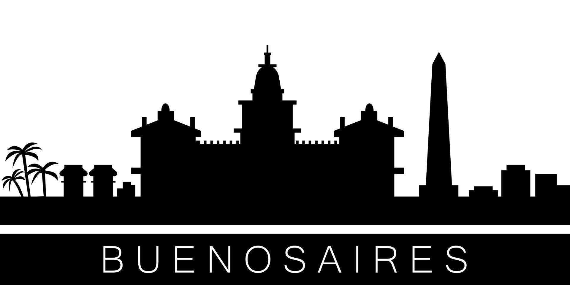 Buenos Aires detailed skyline vector
