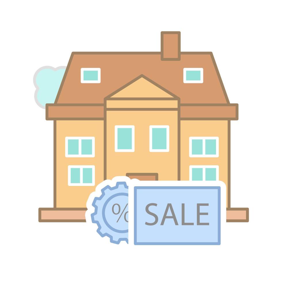 Sale of a house at a percentage vector icon