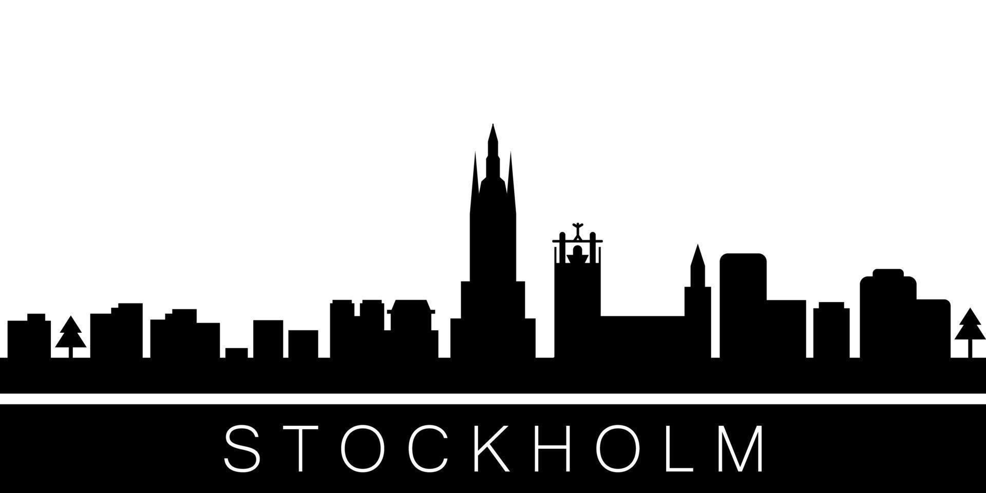 Stockholm detailed skyline vector icon