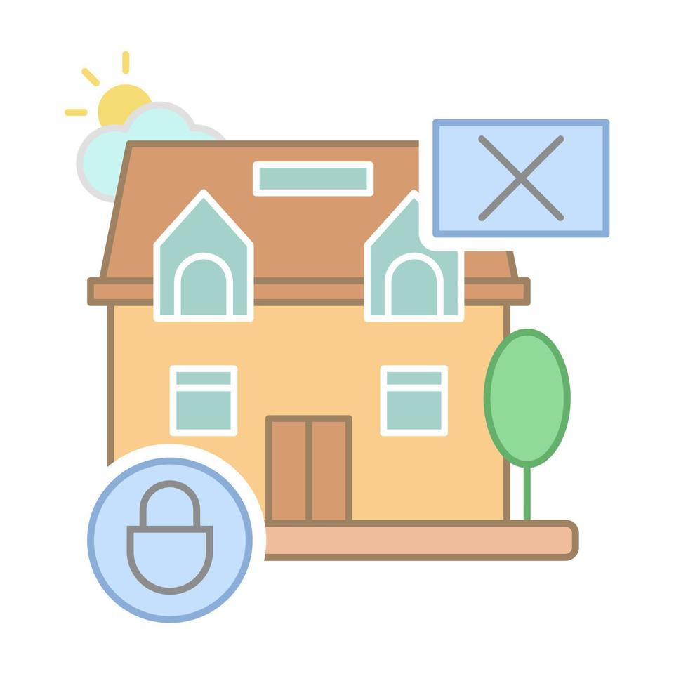 House under a mortgage agreement vector icon