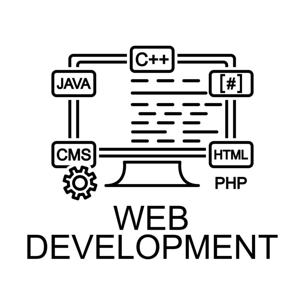 icono de vector de desarrollo web