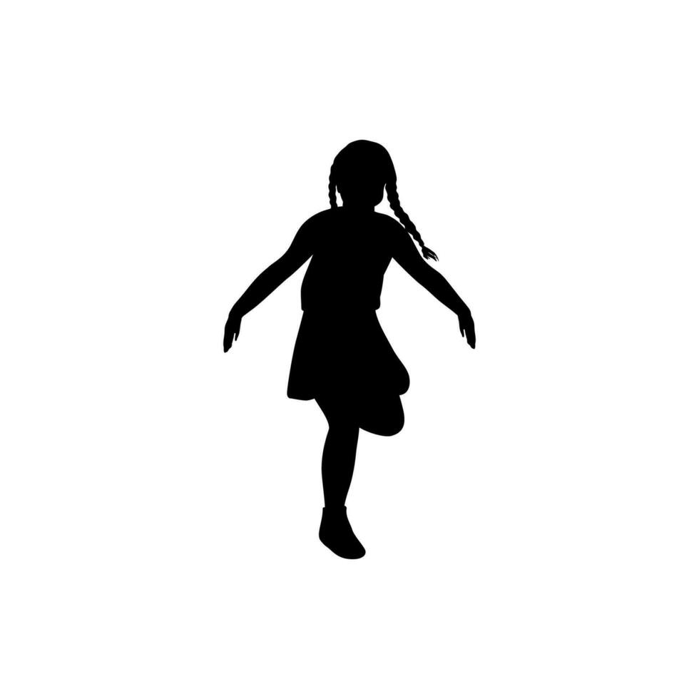 girl jumping silhouette vector