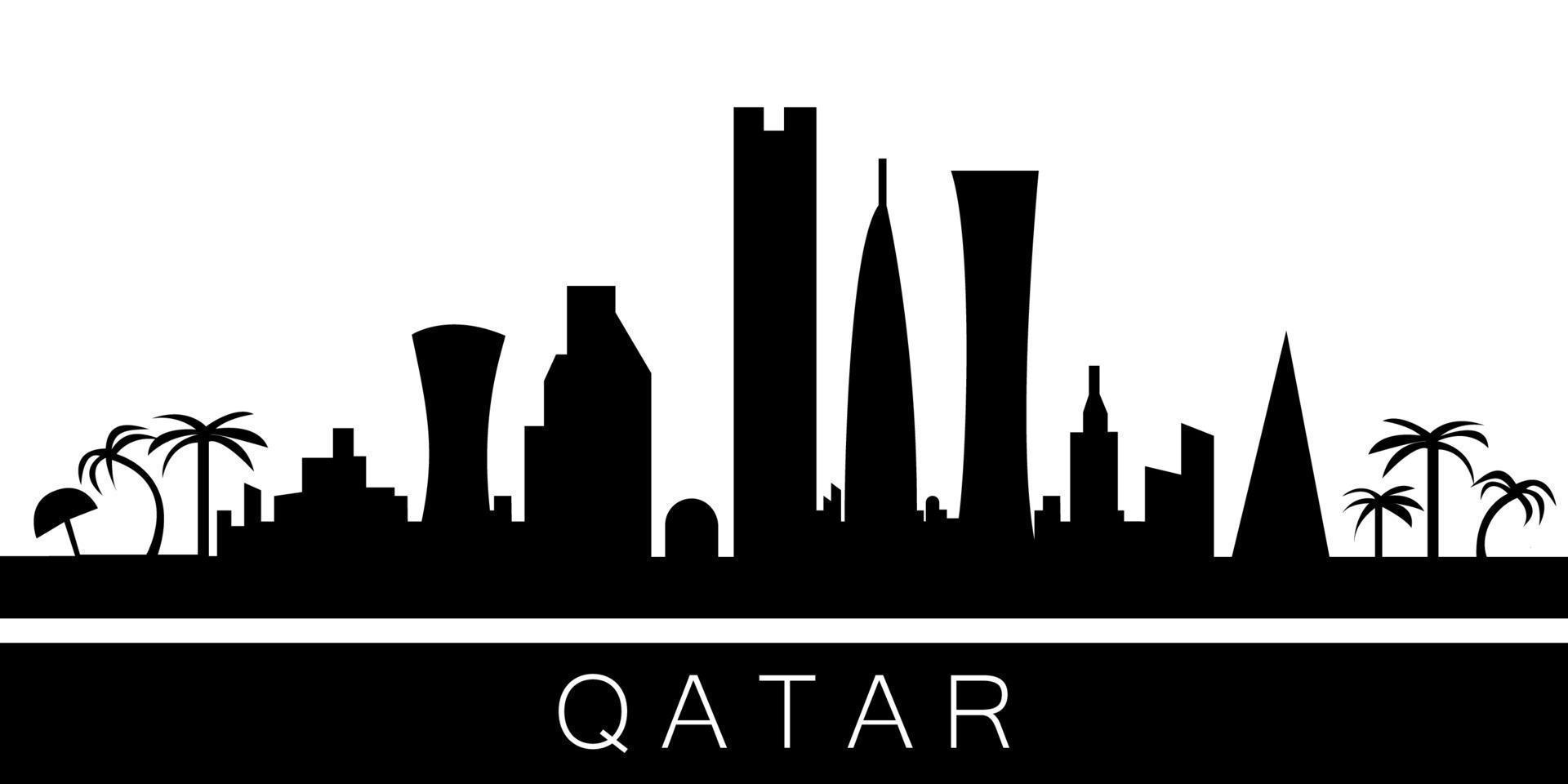 Qatar detailed skyline vector icon