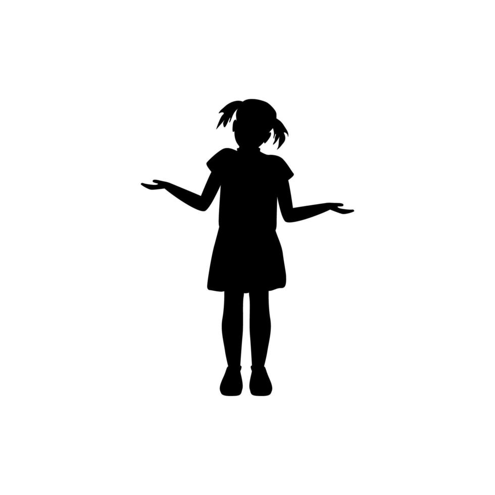 girl surprised silhouette vector